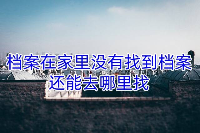 档案在家里没有找到档案还能去哪里找