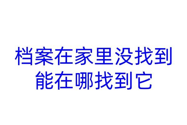 档案在家里没找到，能在哪找到它