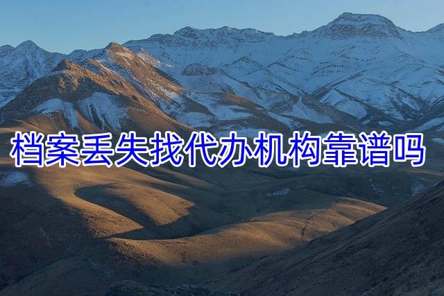 档案丢失找代办机构靠谱吗