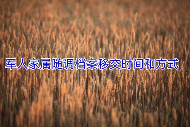 军人家属随调档案移交时间和方式