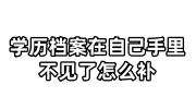 学历档案在自己手里不见了怎么补，人社局可以吗