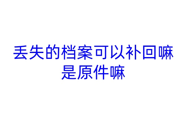 丢失的档案可以补回嘛，是原件嘛