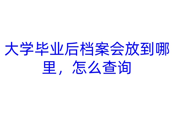 大学毕业后档案会放到哪里，怎么查询