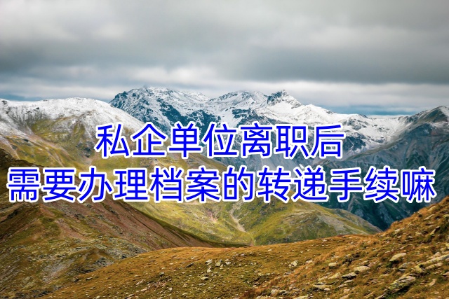 私企单位离职后需要办理档案的转递手续嘛