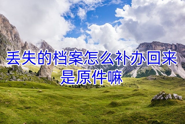 丢失的档案怎么补办回来，是原件嘛