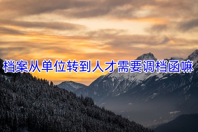 档案从单位转到人才需要调档函嘛