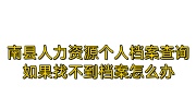 南县人力资源个人档案查询，如果找不到档案怎么办