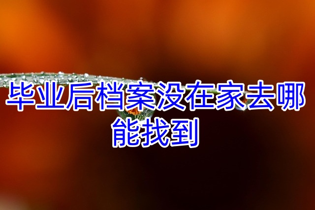 毕业后档案没在家去哪能找到