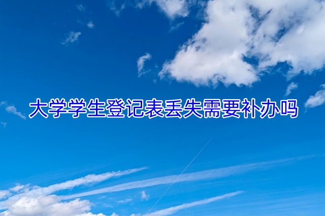 大学学生登记表丢失需要补办吗