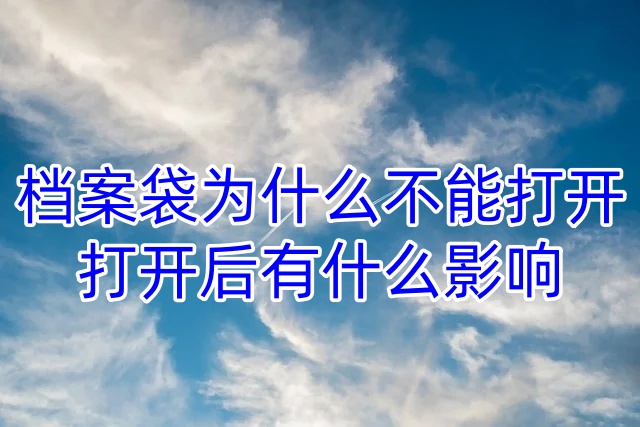 档案袋为什么不能打开，打开后有什么影响