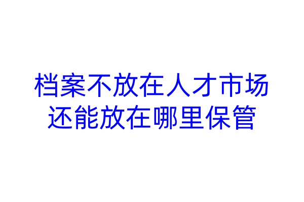 档案不放在人才市场，还能放在哪里保管