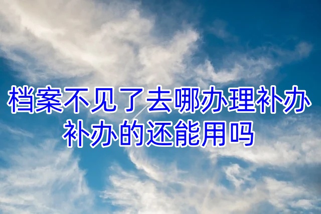 档案不见了去哪办理补办，补办的还能用吗