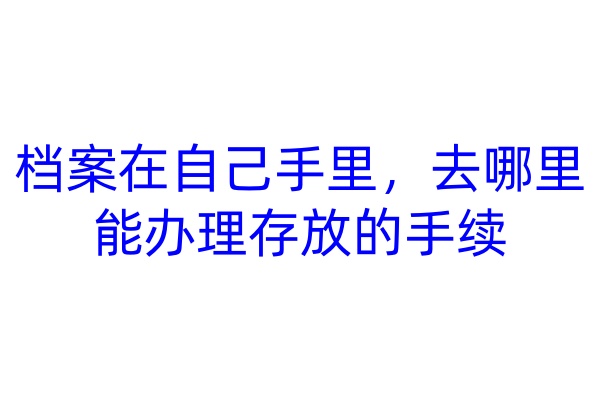 档案在自己手里，去哪里能办理存放的手续