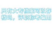 只有大专档案可以存档吗，可以评职称能考编政审能通过吗
