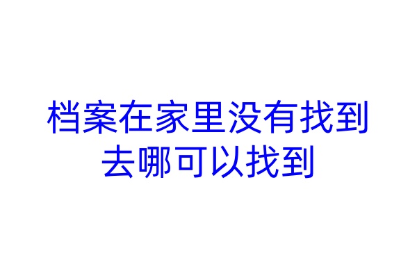 档案在家里没有找到，去哪可以找到
