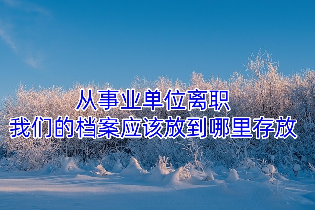 从事业单位离职，我们的档案应该放到哪里存放