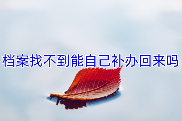 档案找不到能自己补办回来吗