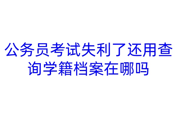 公务员考试失利了还用查询学籍档案在哪吗
