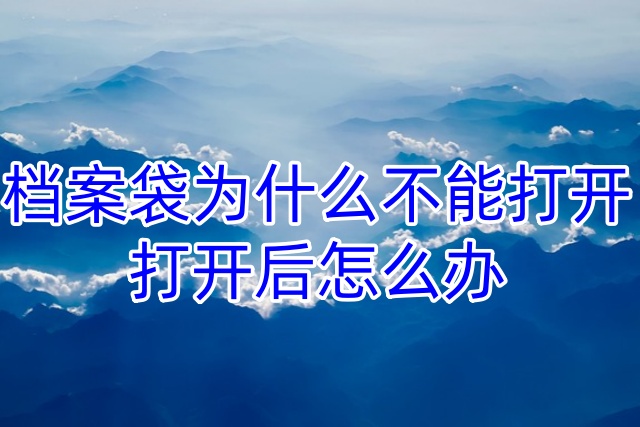 档案袋为什么不能打开，打开后怎么办