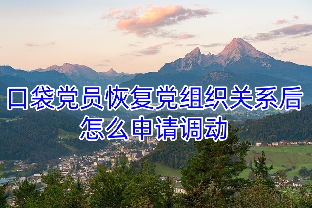 口袋党员恢复党组织关系后怎么申请调动