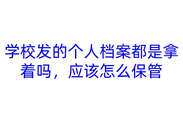 学校发的个人档案都是拿着吗，应该怎么保管