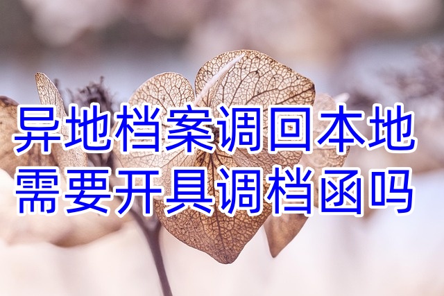异地档案调回本地需要开具调档函吗