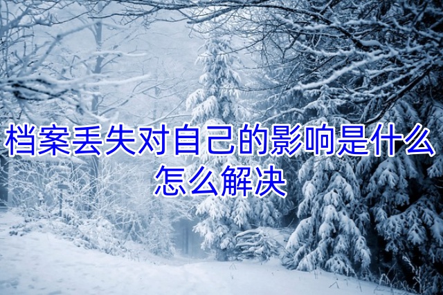 档案丢失对自己的影响是什么，怎么解决