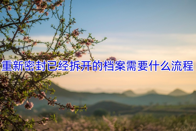 重新密封已经拆开的档案需要什么流程