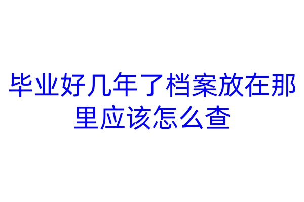 毕业好几年了档案放在那里应该怎么查