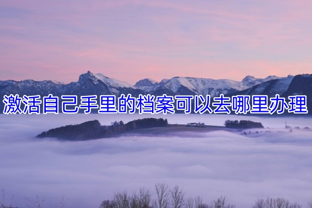 激活自己手里的档案可以去哪里办理