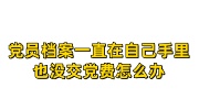 党员档案一直在自己手里,也没交党费怎么办