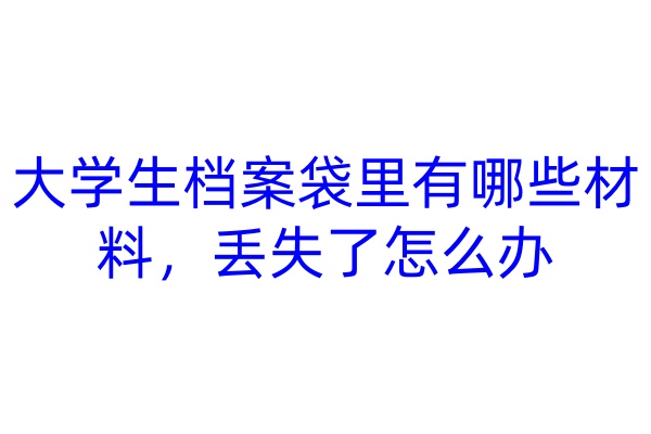 大学生档案袋里有哪些材料，丢失了怎么办