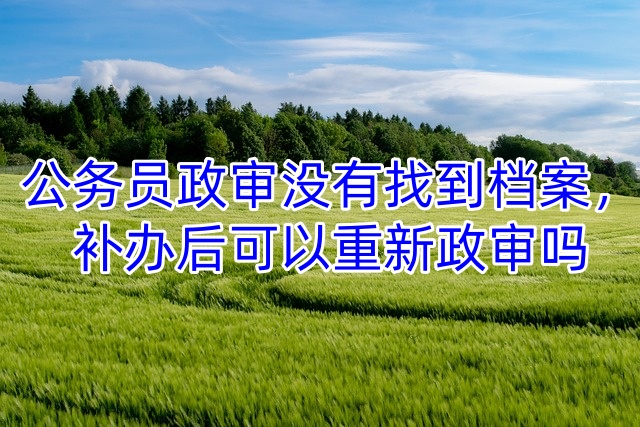 公务员政审没有找到档案，补办后可以重新政审吗