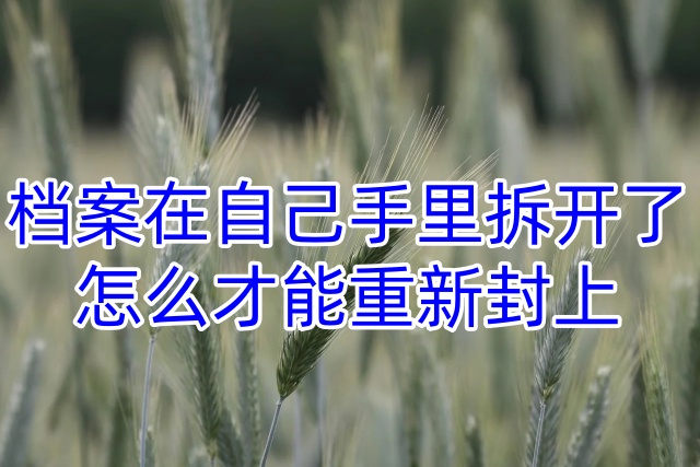 档案在自己手里拆开了怎么才能重新封上