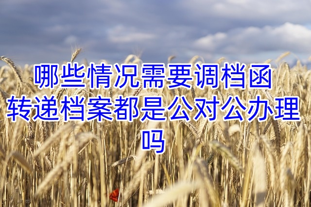 哪些情况需要调档函，转递档案都是公对公办理吗