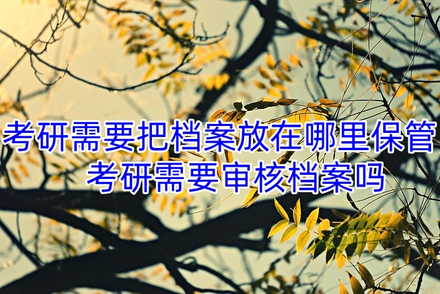 考研需要把档案放在哪里保管，考研需要审核档案吗