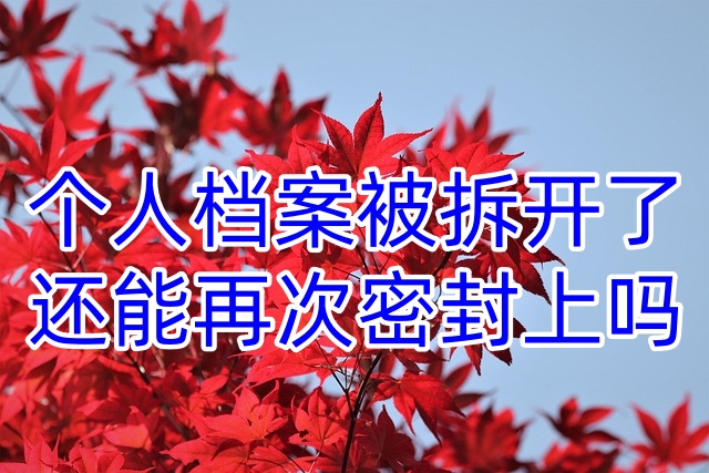 个人档案被拆开了，还能再次密封上吗