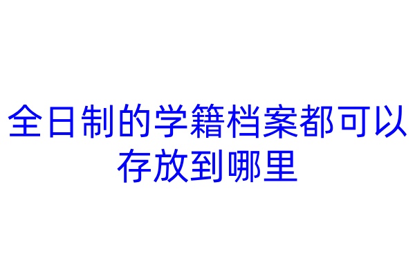 全日制的学籍档案都可以存放到哪里