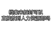 档案未拆封可以直接放到人力资源部吗