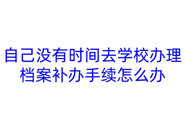 自己没有时间去学校办理档案补办手续怎么办