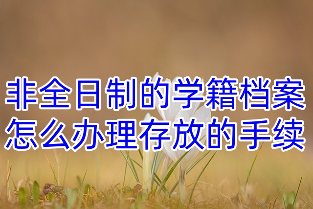 非全日制的学籍档案怎么办理存放的手续
