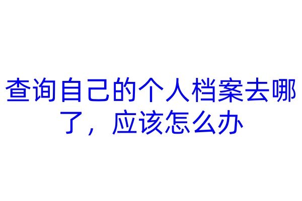 查询自己的个人档案去哪了，应该怎么办