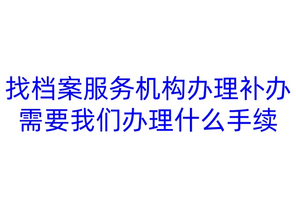 找档案服务机构办理补办，需要我们办理什么手续
