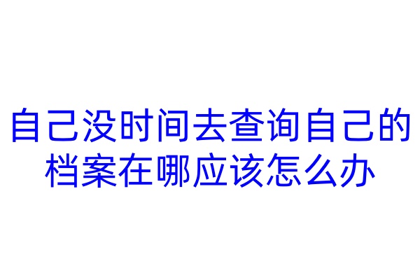 自己没时间去查询自己的档案在哪应该怎么办