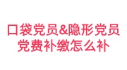 口袋党员&隐形党员：党费补缴怎么补