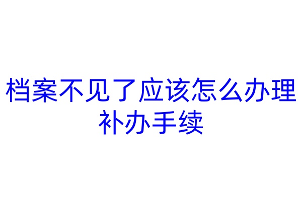 档案不见了应该怎么办理补办手续
