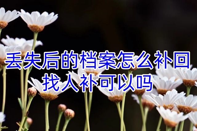 丢失后的档案怎么补回，找人补可以吗