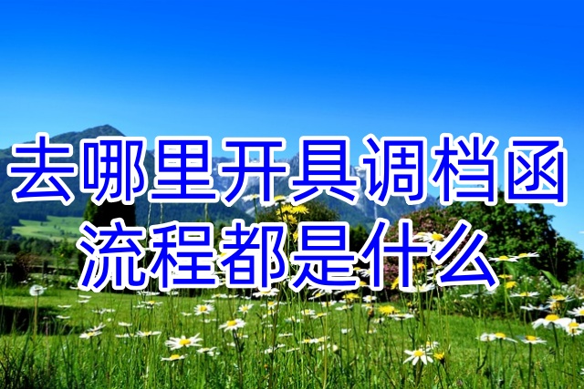 去哪里开具调档函，流程都是什么