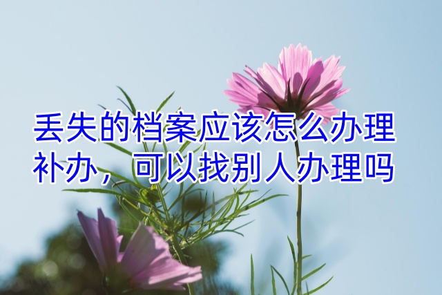 丢失的档案应该怎么办理补办，可以找别人办理吗