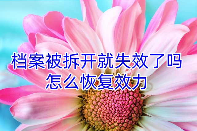 档案被拆开就失效了吗，怎么恢复效力